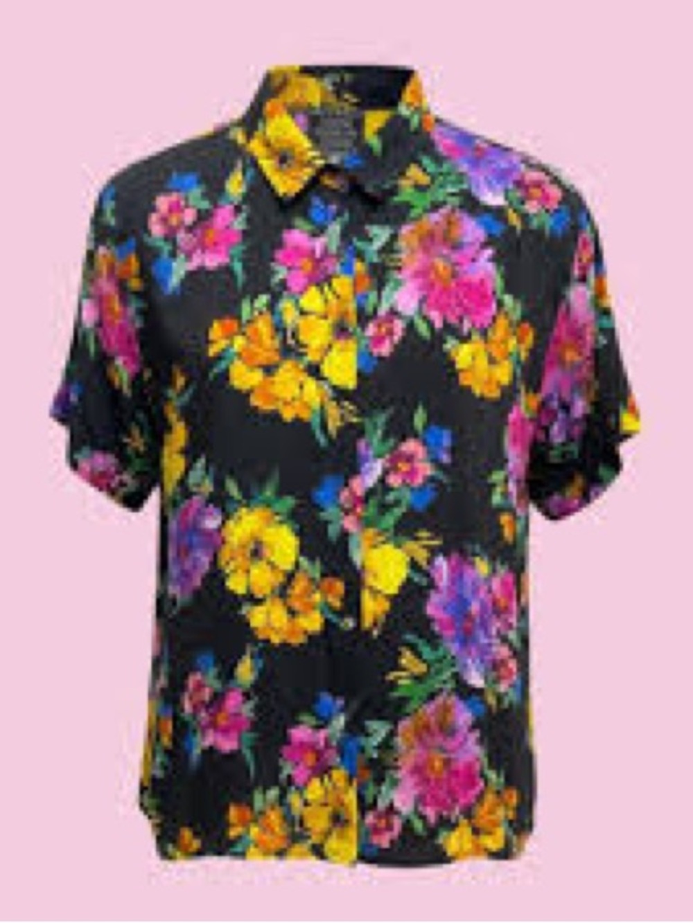 JW 2 Piece Jade Silk Floral Short-Sleeved Top & Matching Wide Legged pants L - Picture 3 of 9